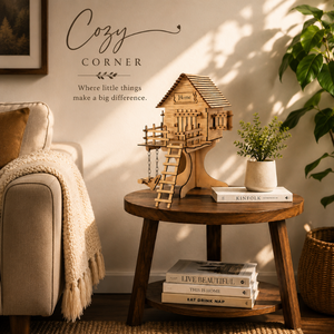Handcrafted Wooden Treehouse Miniature Decor |Laser Cut Wooden Tree House Model with Swing for Home Office <b>Desk</b> Shelf Decoration - Product Image 5