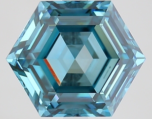 Diamante Cultivado en Laboratorio D Gleam Jewels Hexagonal de 4.39CT, Azul Intenso VVS2 |   Corte en Escalones Certificado por IGI para Joyería Personalizada - Product Image 1