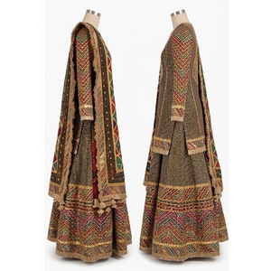 Salwar Kameez Afgano Kuchi Hecho a Mano de Alta Calidad para Mujer, Vestido Tradicional Afgano Kuchi de Seda y Algodón Vintage para Verano - Product Image 2