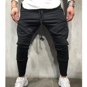 Men’s Fashion Jogger Pants Slim Fit Casual <b>Trousers</b> 100% Cotton Zipper Pocket Street Style <b>Drawstring</b> Waist Eco Friendly - Product Image 1