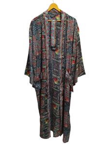 Kimono de Lujo con Parches de Seda, Túnica Larga para Dormir o como Cubre Bikini, Kimono Hecho a Mano con Sari de Seda Reciclada Vintage de la India - Product Image 5