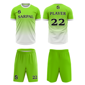Meilleures ventes : Ensemble maillot et short de football pour homme, 100 % polyester, antibactérien, manches courtes, qualité professionnelle, vente en gros - Product Image 2