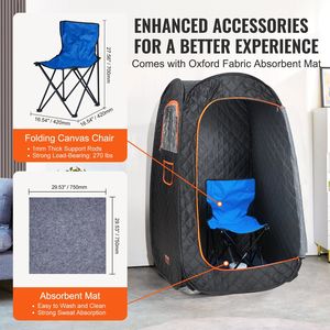 Sauna a Vapore Terapeutica Compatta e Portatile da 1200 Watt per Casa con Coperta, Sedia e Borsa per il Trasporto, Benefici Detox - Product Image 5