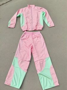Ensemble survêtement coupe-vent personnalisé pour homme, veste légère et pantalon de jogging à empiècements contrastants, 2 pièces - Product Image 2