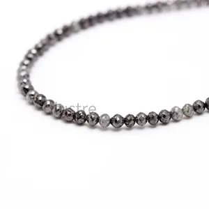 Perles Rondelles en Diamant Gris Foncé 100% Naturelles 3,5-4,5 mm Pierres Scintillantes Facettées en Vrac Qualité Supérieure Fournisseur Grossiste Exportateur - Product Image 3