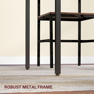 Industrial Drop Leaf Dining <b>Table</b> Expandable and Extendable <b>for</b> <b>2</b> to 4 People Walnut <b>Kitchen</b> <b>Table</b> <b>for</b> <b>Small</b> Spaces - Product Image 6