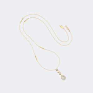 สร้อยคอจี้ทรงกลมประดับเพชร 0.60 กะรัต พร้อมขอบล้อมและกรอบ - Product Image 4