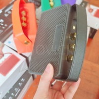 Speaker Retro Vintage M600 Bergaya Kulit, Boombox Portabel dengan Kenop Putar, Cocok untuk Luar Ruangan, Berkemah, Audio Rumah, Mendukung TF, USB, AUX