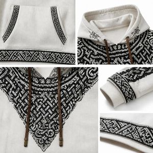Conjunto de Sudadera con Capucha y Pantalones Deportivos Personalizados para Hombre, con Estampado de Nudo Celta, Transpirables, Ecológicos, de Forro Polar, 2 Piezas, Ropa Urbana de Invierno, Estilo Hip Hop - Product Image 6