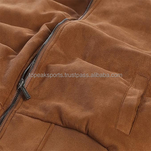 2026 OEM Top Selling Brown Faux <b>Suede</b> Men's 100% High Quality Winter Windproof Stand Plain Dyed Low MOQ Low Price Bomber <b>Jackets</b> - Product Image 3