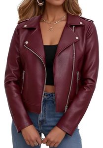 Chaqueta Corta de Cuero Sintético para Mujer, Estilo Motociclista, Personalizable al por Mayor - Product Image 2