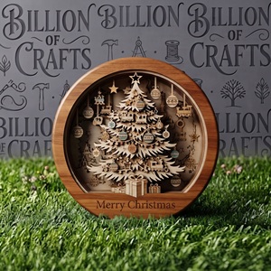 Décoration Murale de Noël en Bois Imprimée en Résine 3D de 25 cm, Décoration de Noël Joyeux Noël à Suspendre pour la Maison, Vente en Gros - Product Image 4