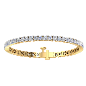 Pulseras de tenis de diamantes de talla brillante chapadas en oro de 10K de alta calidad para mujer, estilo moderno, certificadas por IGI, al mejor precio en India - Product Image 1