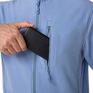 Hot Inquiries Premium <b>Waterproof</b> Windproof Breathable Mens <b>Light</b> Blue Softshell <b>Jacket</b> Without Hood - Product Image 4