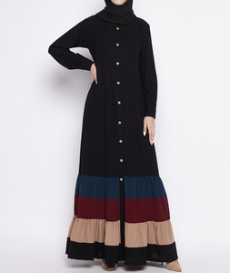 Wholesale Kaftan Abaya Handmade Turkish Floor Length Long Sleeve Soft Breathable Polyester Floral V Neck Regular Fit Casual - Product Image 4