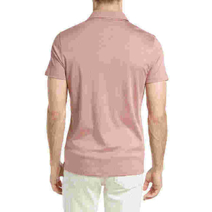 Polo en coton Oxford uni à manches courtes pour homme, coupe classique, décontracté, respirant, design tissé - Product Image 2