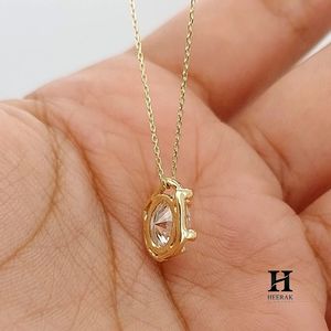 Colgante de Diamante con Corte Ovalado en Oro de 18K Personalizado – Fabricante de Joyería Fina al por Mayor - Product Image 3