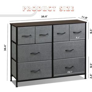 8-Drawer Wide Fabric Dresser for Bedroom <b>Storage</b> Organization <b>Chest</b> Dressers for Living Room Use - Product Image 3