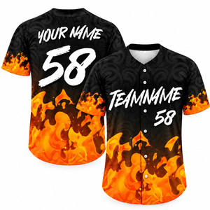 Maillot de baseball personnalisé en polyester 100% sublimé, manches courtes, imprimé avec le nom/numéro de l'équipe, uniformes d'équipe pour hommes entièrement boutonnés - Product Image 2