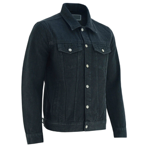 Veste en jean bleu classique pour homme, coupe slim vintage, style camionneur, décontractée, en coton, pour le printemps - Product Image 6