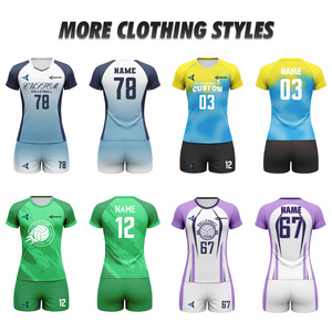 Men Women <b>Volleyball</b> Uniform <b>Set</b> Front Printed Custom Team Sublimated Design Sweat Wicking Sports Team Wear - Product Image 2