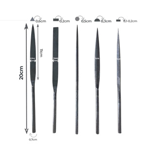 BEST PRICE Industrial Grade 5-Piece Steel Needle File Set 200mm OEM Jewelry <b>Tools</b> Smooth Cut Rounded End 6mm Shaft Diameter DIY - Product Image 1
