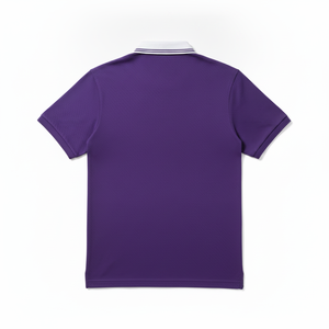Polo Homme Manches Courtes Violet Tissu Oxford Uni Coupe Droite Décontracté – Grande Vente - Product Image 3