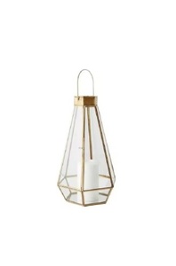 Portavelas de Metal Dorado Pulido de Lujo, Farol Decorativo de Vidrio Transparente para Bodas, Fiestas y Eventos - Product Image 2