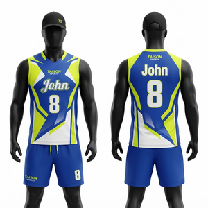 240gsm 100% Polyester Breathable Anti-UV Anti-Bacterial Men's <b>Volleyball</b> Jersey <b>Set</b> Heat-Transfer Printed Custom Logo Short - Product Image 6