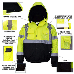 Conjunto de Ropa de Trabajo de Poliéster Resistente OEM para Obras de Construcción, Alta Visibilidad, Impermeable, Ropa de Trabajo de Invierno Resistente al Frío y Segura - Product Image 2