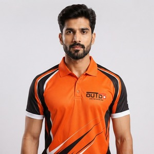 Uniforme de Cricket Naranja y Negro para Hombre con Diseño de Rayas Diagonales, Ropa Deportiva Transpirable de Poliéster, Precio al por Mayor - Product Image 5