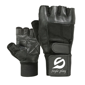 High Quality PU Fingerless Gym <b>Gloves</b> for Unisex <b>Weight</b> Lifting & Outdoor Fitness Training with for Closure Stretch Design - Product Image 1