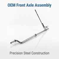Ensemble d'essieu de roue avant pour tondeuse à gazon OEM 601 mm Q235 45 #   Acier blanc zingué avec bras de levier pour tondeuses autoportées