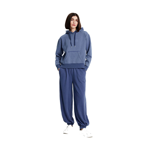 Ensemble de survêtement décontracté 2 pièces pour femme, coupe oversize délavée à l'acide, sweat-shirt et pantalon de jogging pour le quotidien 2026 - Product Image 1