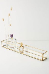Modern Geometric Metal And Glass Organizer For Cosmetics Perfumes <b>Makeup</b> Brushes And Jewelry Collection Storage - Product Image 3