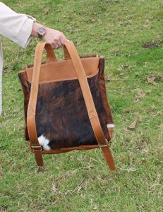 <b>Real</b> Cowhide Hairon <b>Backpack</b> Luxury Genuine <b>Leather</b> Travel Bag Western Design Custom Logo Wholesale OEM LHBP-0281 - Product Image 3