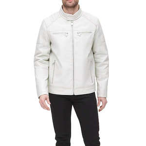 Fashionable Custom Made Genuine Leather Bomber Jacket Stand Collar Waterproof Windproof Breathable Winter Wear Front Men - Product Image 3