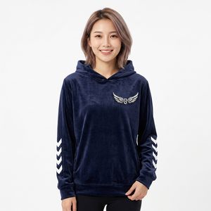 เสื้อฮู้ดสีกรมท่าแบบยูนิเซ็กซ์ ทรงโอเวอร์ไซส์ แขนปกติ สีพื้น ผ้าถักโพลีเอสเตอร์ สวมใส่สบายๆ สำหรับฤดูใบไม้ร่วง - Product Image 6