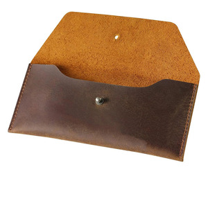 Genuine leather <b>money</b> <b>envelope</b> with secure snap button premium finish compact profile durable construction in wholesale price - Product Image 2