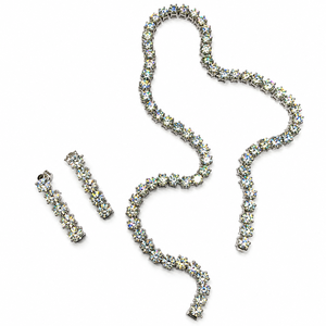Moissanite <b>Necklace</b> <b>Set</b> in 925 Sterling <b>Silver</b> Rhodium Plated Luxury Jewelry for Anniversary Engagement & Party - Product Image 4