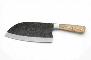 Cuchillo de Chef Serbio de Acero de Alto Carbono Forjado a Mano, Cuchillo de Carnicero Resistente, Cuchillo de Cocina para Cortar y Rebanar, Mango de Madera, DIY OEM - Product Image 2