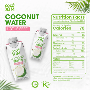 Agua de Coco Cocoxim al por Mayor con Loto 330ml, Bebida Natural de Coco, Precio Competitivo, Exportación - Product Image 5