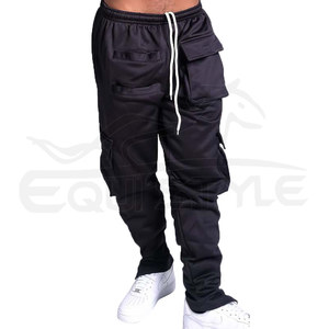 Pantalones Deportivos Negros al por Mayor, Antiarrugas, Transpirables, de Polialgodón, para Entrenamiento Atlético, Gimnasio y Deportes - Product Image 2