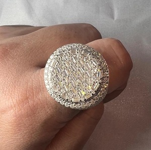 Mens <b>Iced</b> Out Moissanite <b>Ring</b> 925 Sterling Silver Baguette Diamond Hip Hop Bling Statement <b>Ring</b> Luxury Jewelry for Men - Product Image 4