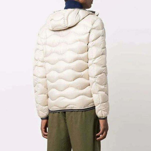 IMPROVEMENTS SPORTS Men's White Puffer Jacket Stand Collar <b>Covered</b> <b>Button</b> Closure Windproof Casual Winter Outerwear Standard - Product Image 3