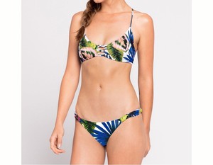 Women's New 2 Piece <b>Set</b> Solid Color <b>Bikini</b> Swimsuit with <b>Push</b>-<b>up</b> Triangle Bra High Waist Spandex/Polyester Material - Product Image 2
