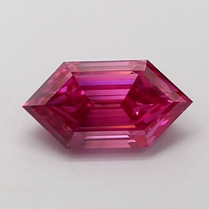 Diamant de laboratoire de 1,24 carat, taille hexagonale, rose vif fantaisie, VS1, non certifié, CVD, diamant en vrac pour la fabrication de bijoux - Product Image 1
