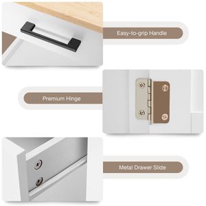 Isola e carrello da cucina con cassetto portaoggetti e 3 ganci, accessorio essenziale per la cucina - Product Image 3