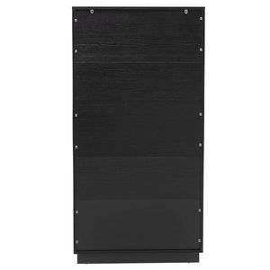 Comò Nero in Pannello a Densità Media (PDM) con Motivo Ondulato, 72x41x114 cm, Sei Livelli, Sette Cassetti - Product Image 4