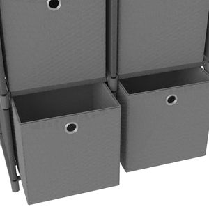 Estantes de Almacenamiento en Forma de Cubo, de Acero y Tela de Poliéster Gris Medio - Product Image 6